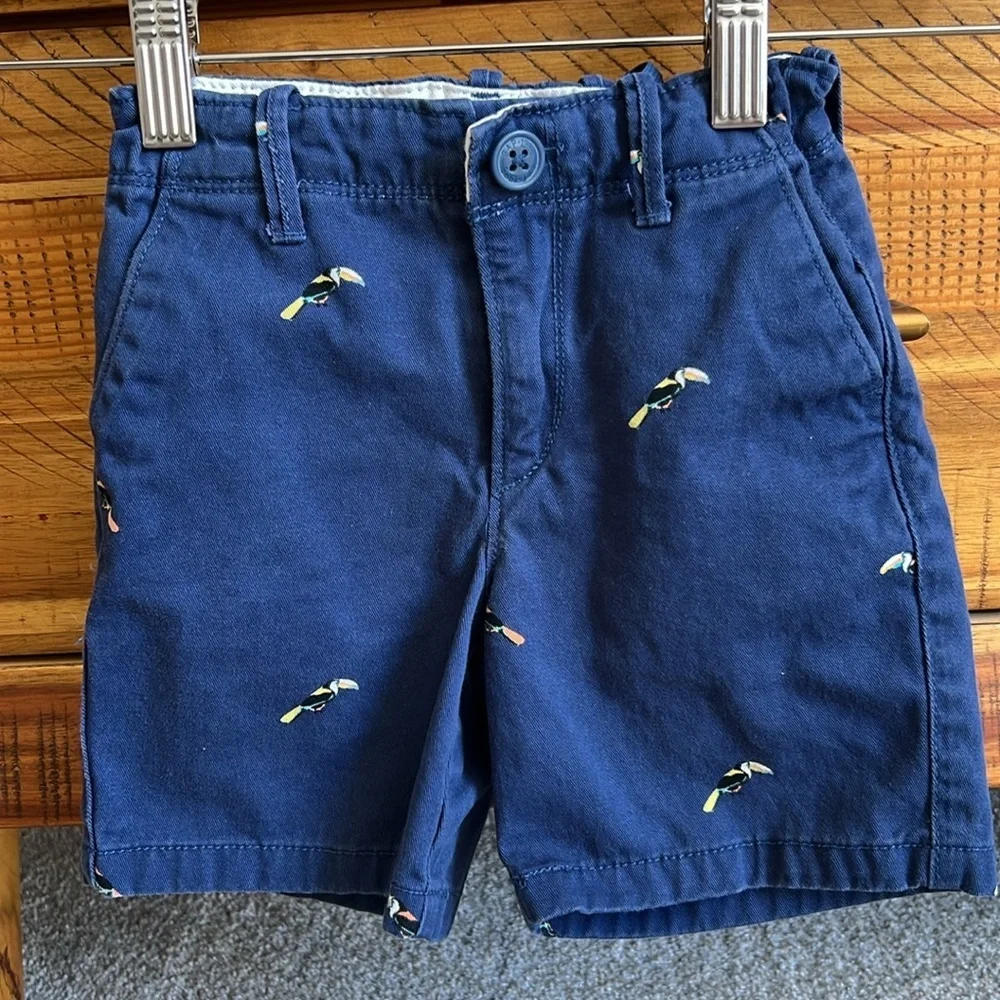 Gap Boys Shorts Navy Blue Shorts with Toucan Print